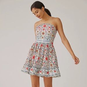 Anthropologie Forever That Girl Ruffle Tube Mini Dress